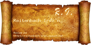 Reitenbach Irén névjegykártya